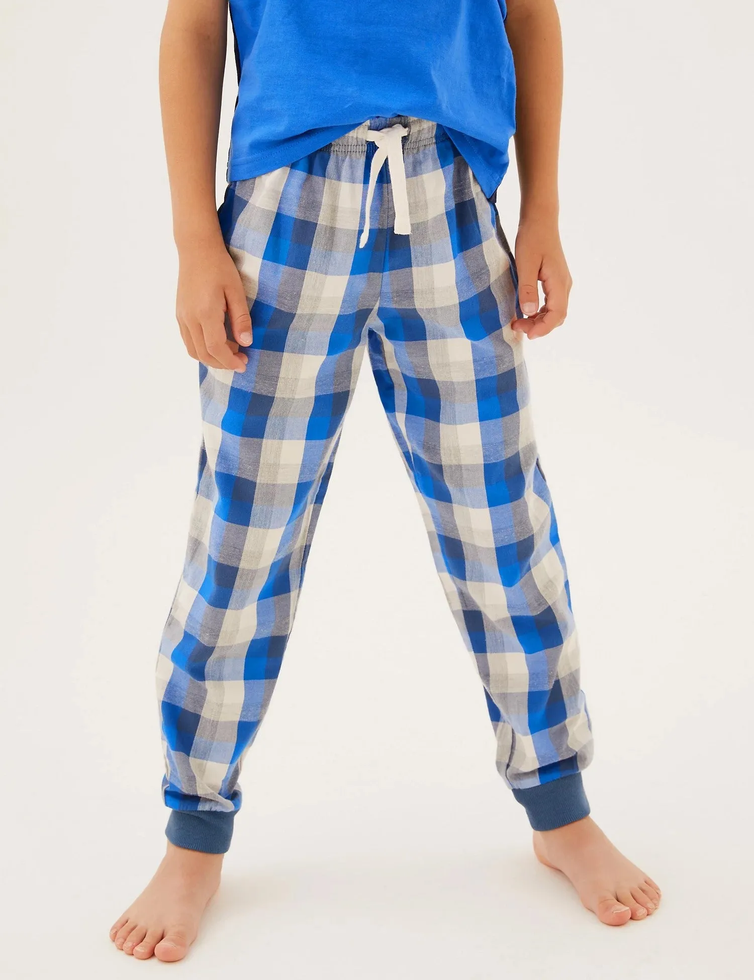 2pk Pure Cotton Checked Pyjama Sets