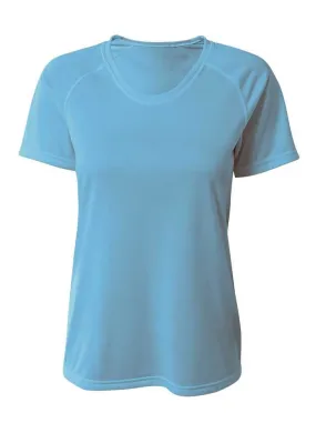 A4 NW3393 SureColor Short Sleeve Cationic Women's Tee - Light Blue