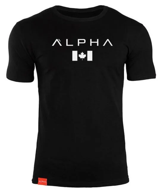 ALPHA 2018 New Brand Clothing Gyms Tight T-shirt Mens Fitness T-shirt Homme Gyms T Shirt Men Fitness  Summer Top Tees