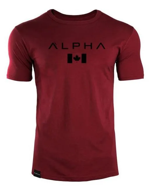 ALPHA 2018 New Brand Clothing Gyms Tight T-shirt Mens Fitness T-shirt Homme Gyms T Shirt Men Fitness  Summer Top Tees