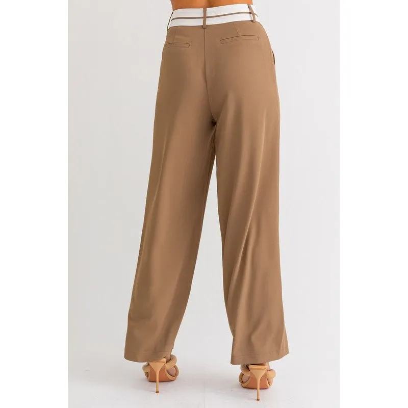 Andi Detail Pleated Wide Leg Pant