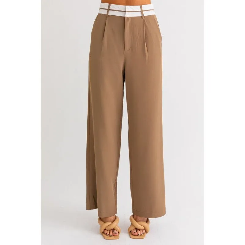 Andi Detail Pleated Wide Leg Pant