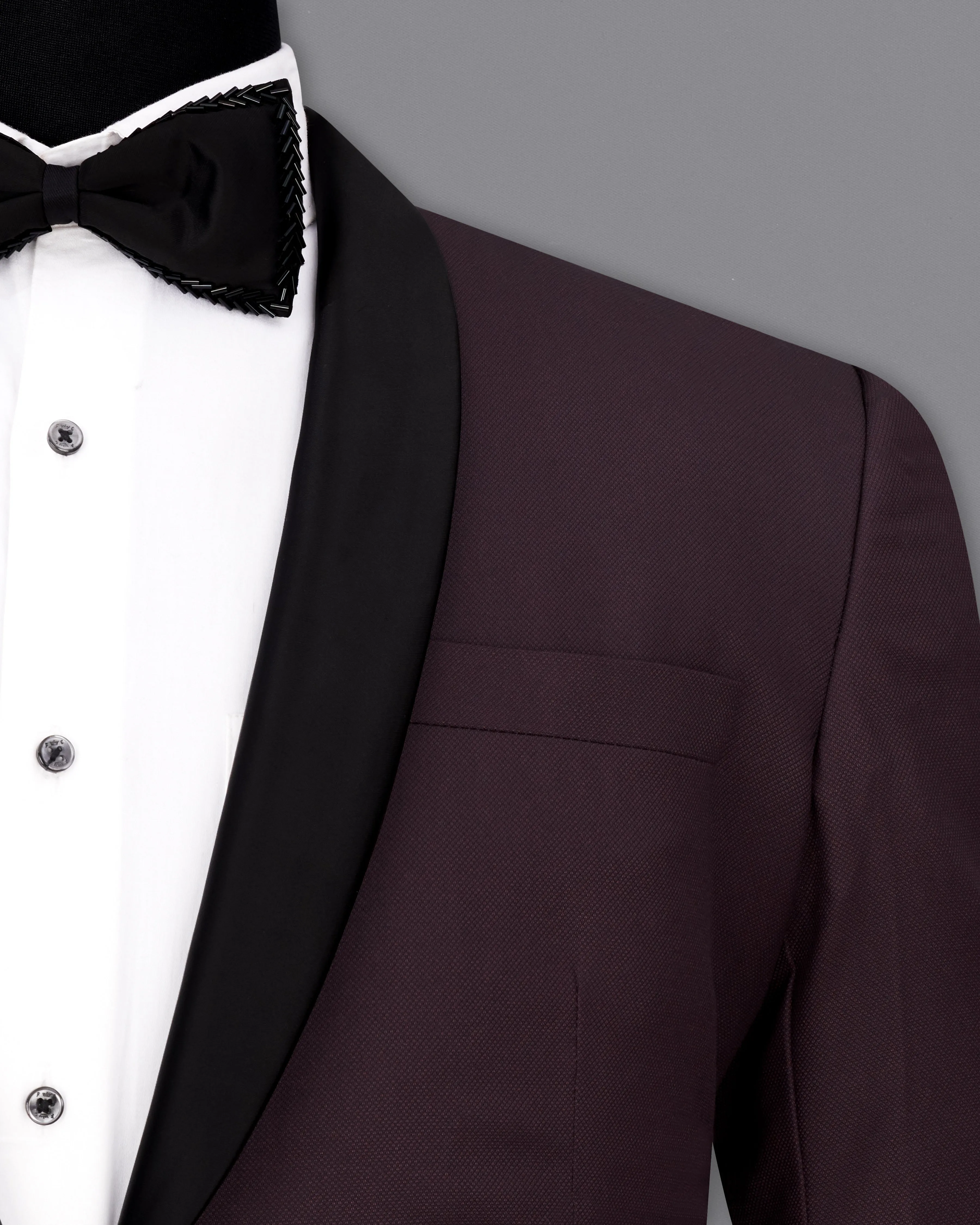 Aubergine Maroon Tuxedo Suit