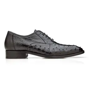 Belvedere Orlando Men's Formal Oxfords Black Genuine Ostrich Shoes