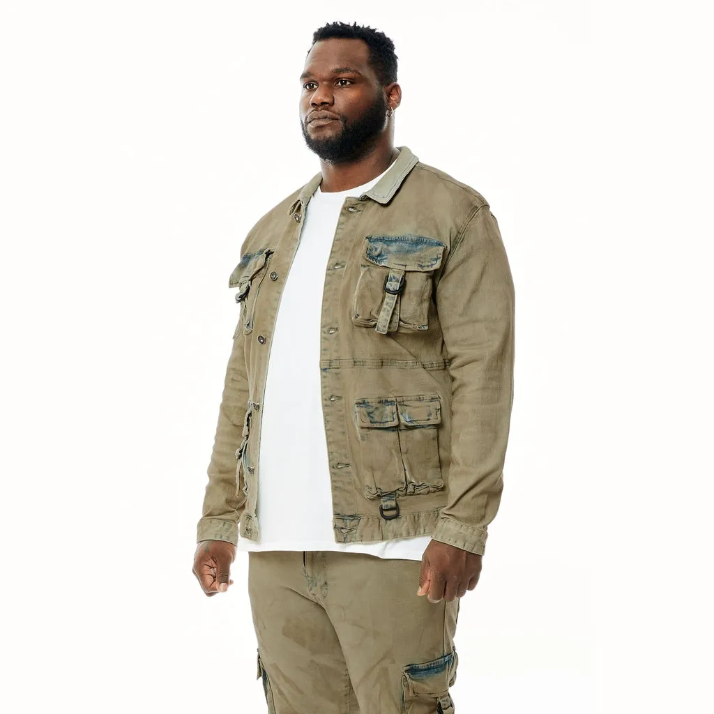 Big and Tall Overspray Utility  Jean Jacket - Hazelnut