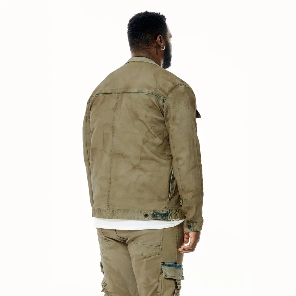 Big and Tall Overspray Utility  Jean Jacket - Hazelnut