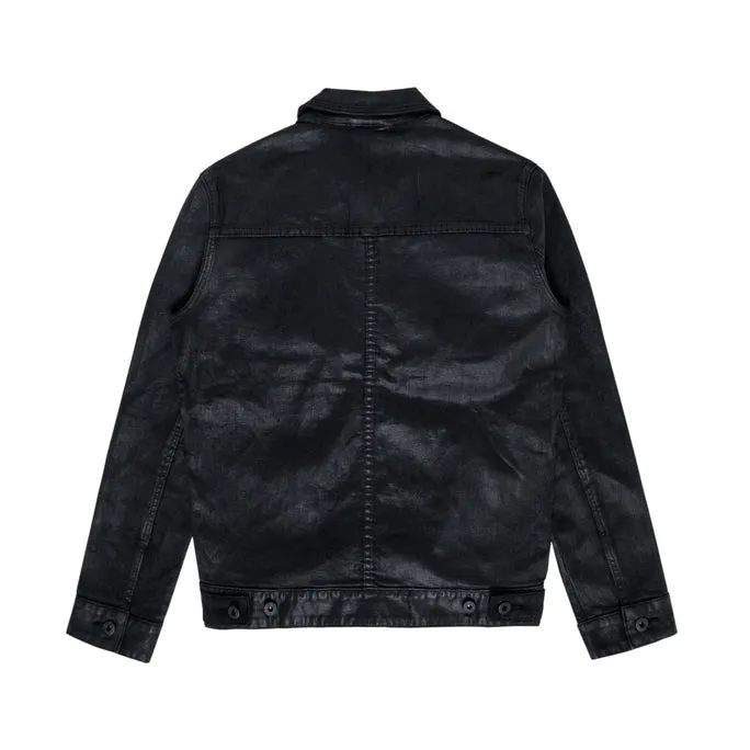 Big and Tall Overspray Utility Jean Jacket - Polished Black