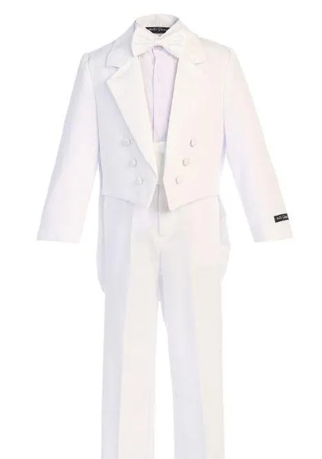 Boys White Long Tail Tuxedo