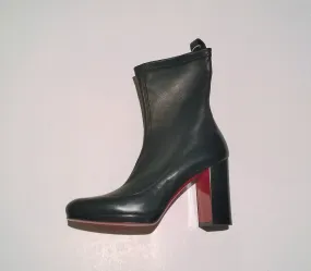 Christian Louboutin Contrevent 100 Black Stretch Nappa Leather Ankle Boots Heels Platform