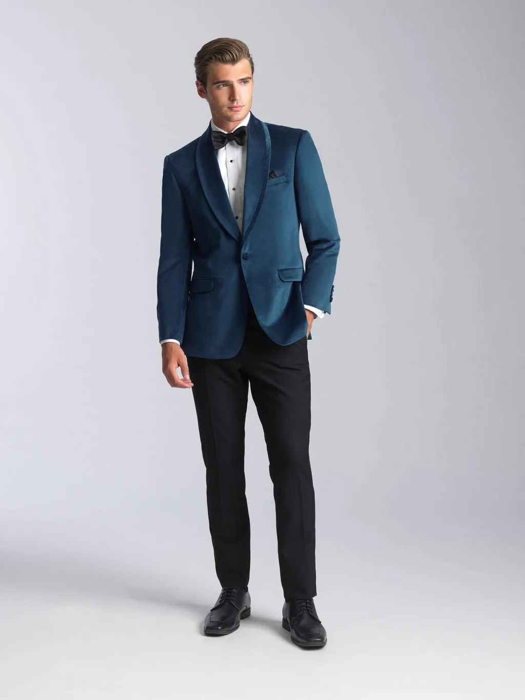 Deep Aqua Tuxedos in Slim Fit Venice Velvet