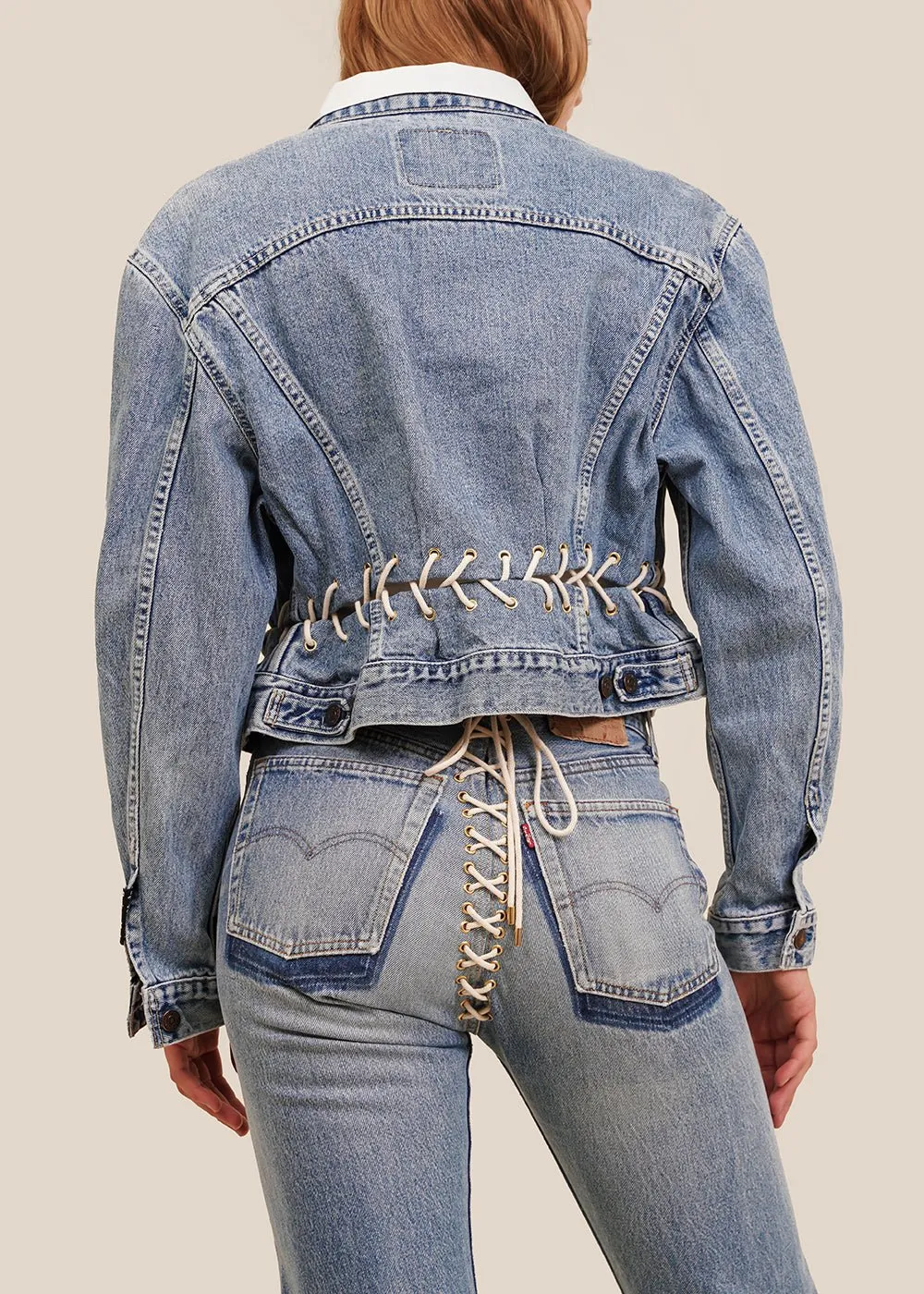 Denim Jacket Waist Eyelets