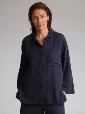 Florrie Organic Cotton Shirt In Navy