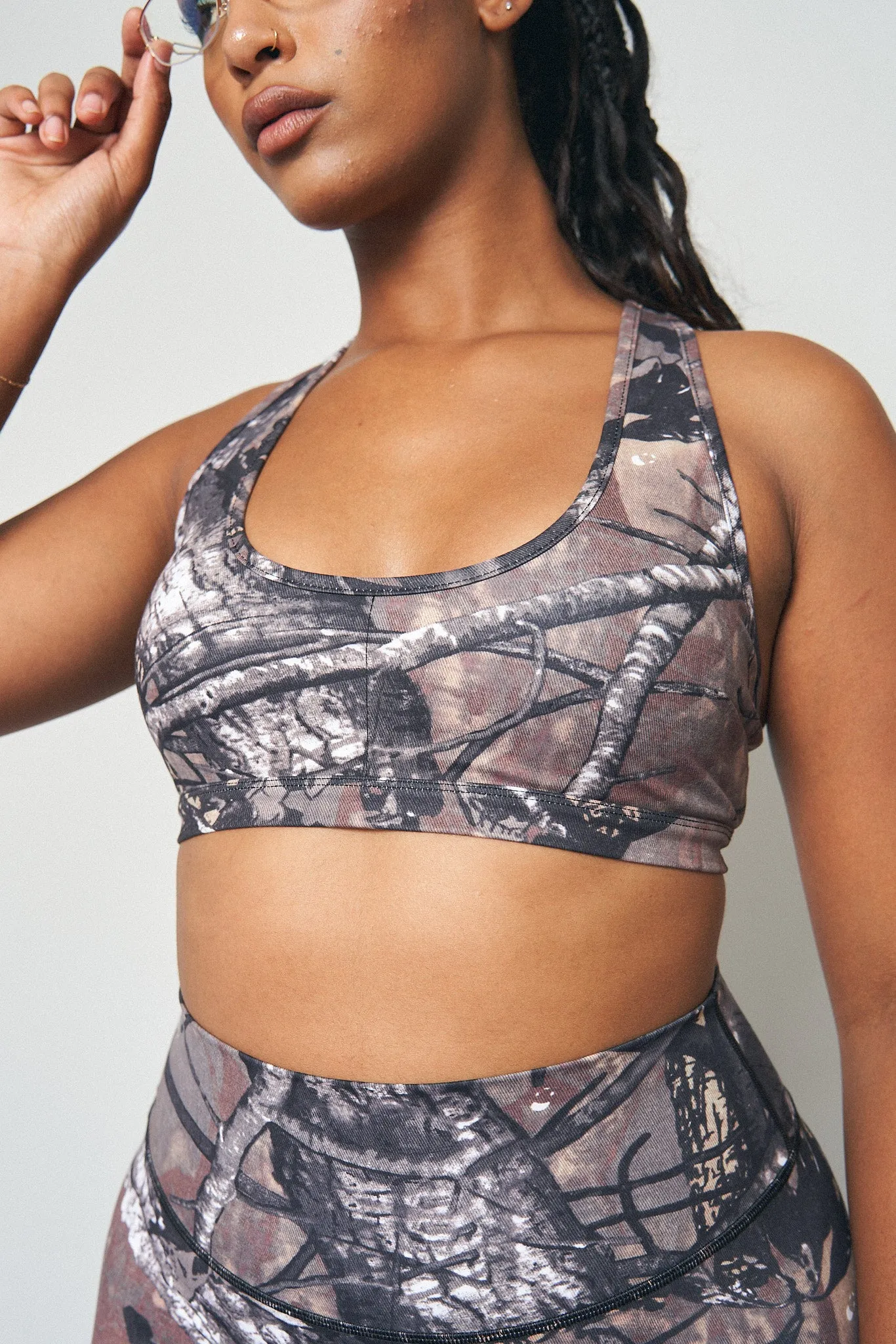 Forest Camo Yoga/Swim Racerback Bra