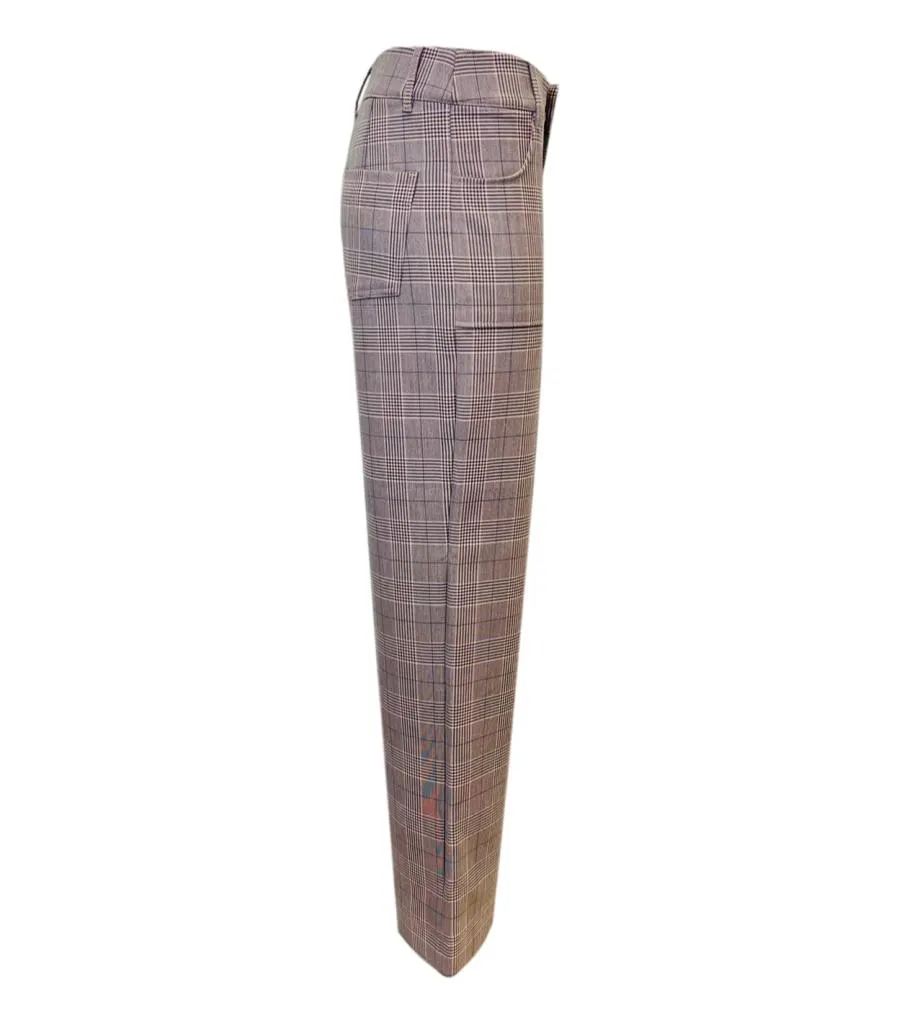 Ganni Checked Cady Trousers. Size 36FR