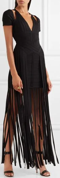 'Geena' Fringe Bandage Gown