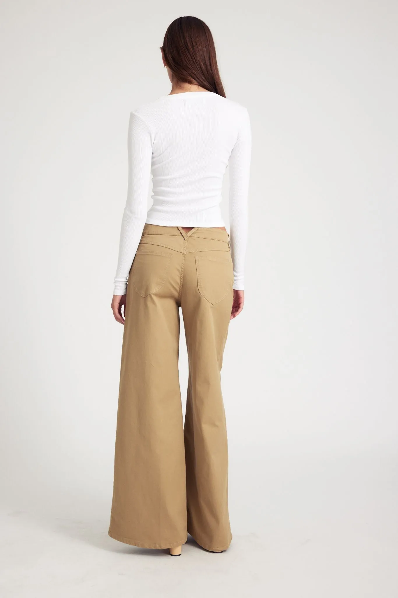 Khaki Wide Leg Pants