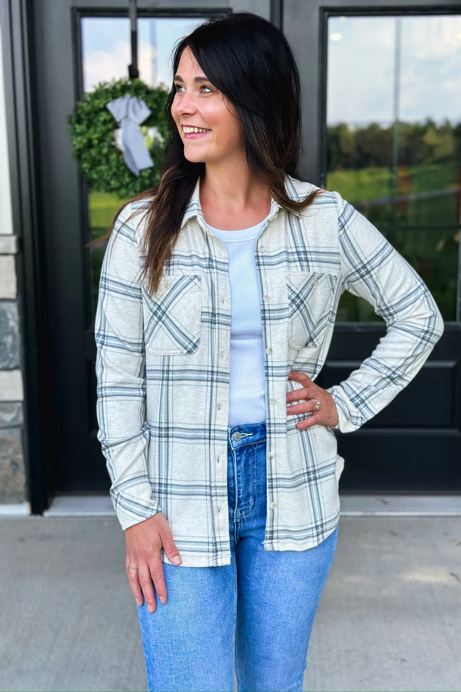 Lewis- Ivory Grey Plaid