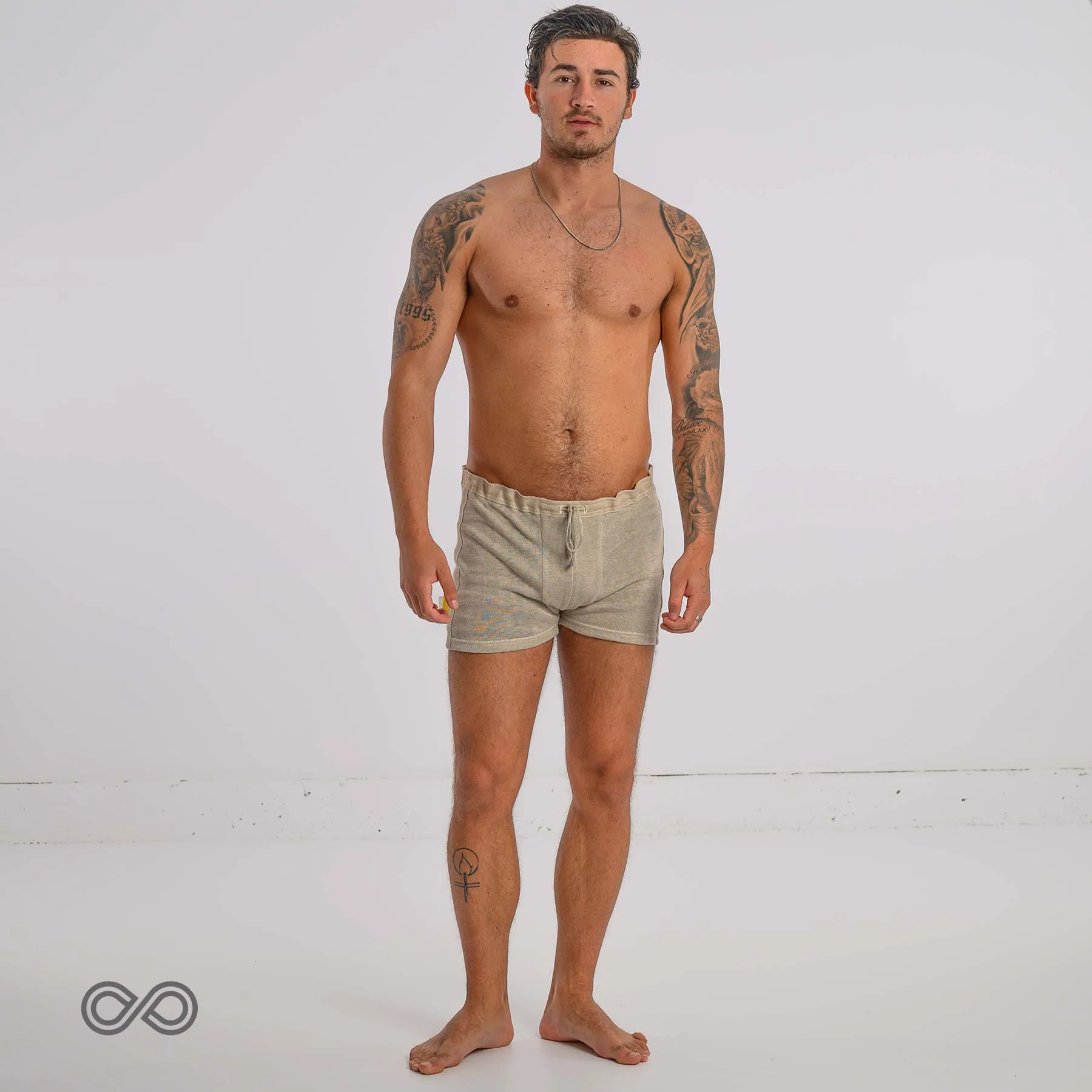 LISZT Elastic-free 100% Organic Linen Knit Boxers (Latex-Free; OC Thread; Polyester-free; Plastic-free; Dye-free) (100% Biodegradable)