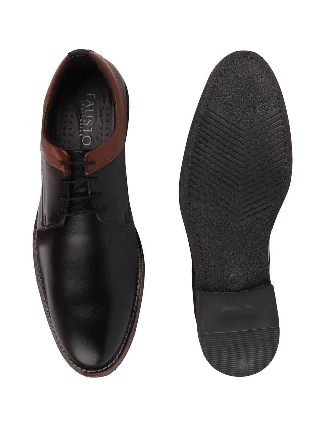 Men Black Formal Lace-Up Oxford Shoes