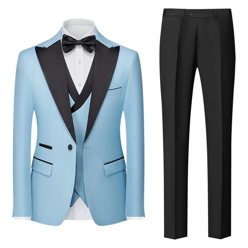 Men’s 3 Piece Collar Suit for Wedding Party & Formal Tuxedo Dress Jacket with Pants Vest Suits Sets | 701