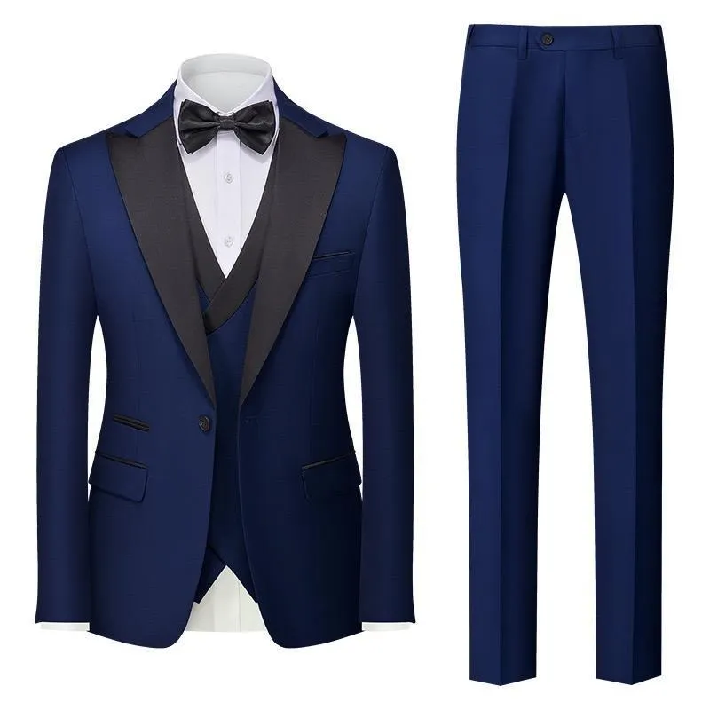 Men’s 3 Piece Collar Suit for Wedding Party & Formal Tuxedo Dress Jacket with Pants Vest Suits Sets | 701