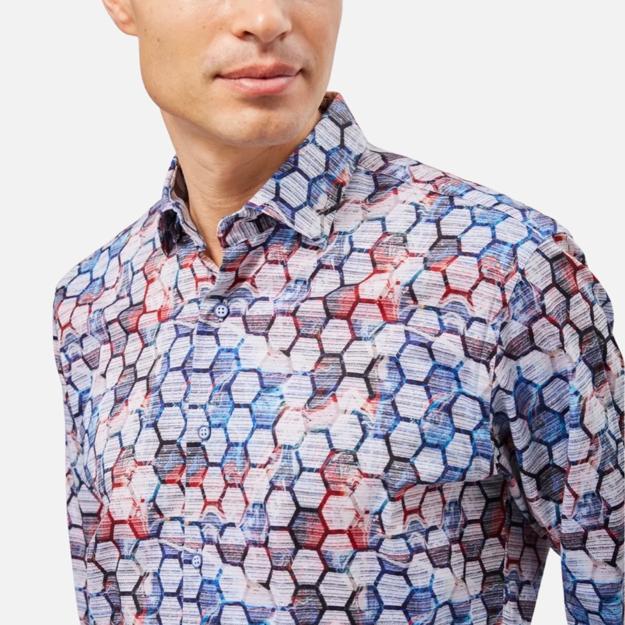 Men’s Button Down shirt By Luchiano Visconti  | 4892 Navy/White | Clearance