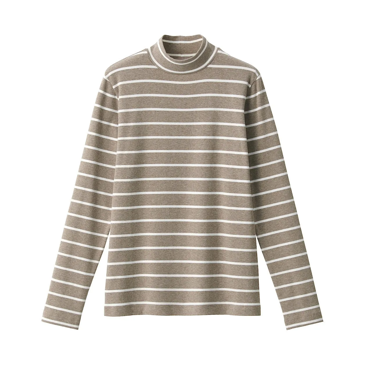 Stretch Ribbed High Neck Long Sleeve T-Shirt