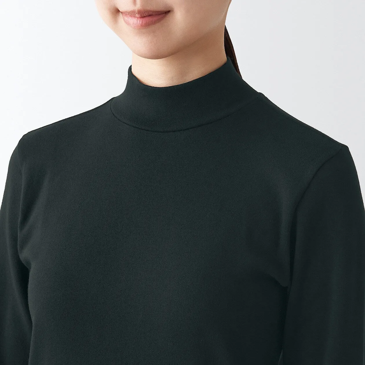 Stretch Ribbed High Neck Long Sleeve T-Shirt