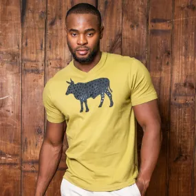 Tonal Gel Nguni V-Neck Tee Moss