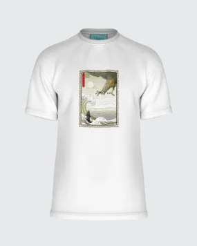 TSHEPO FISH & EAGLE T-SHIRT, WHITE