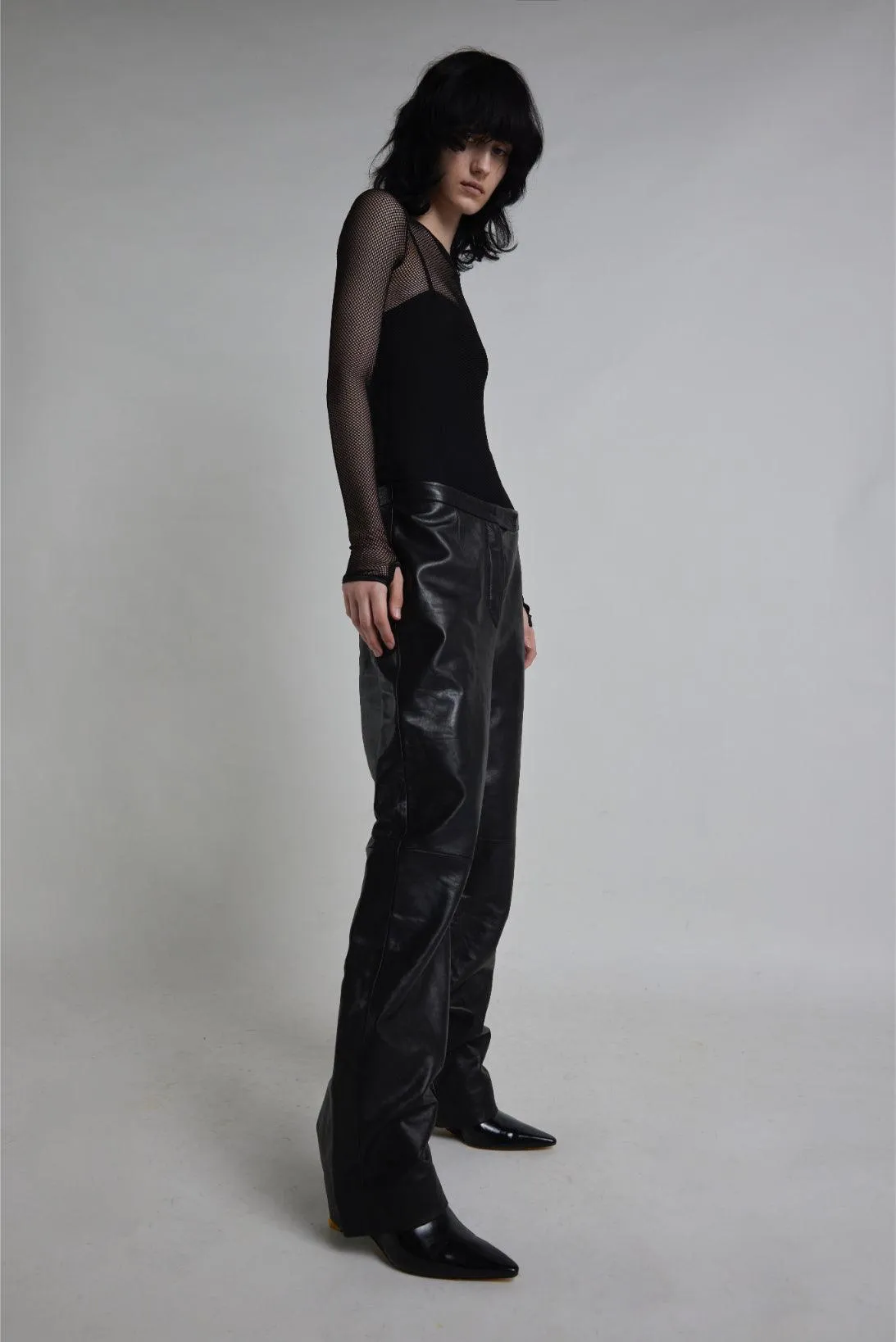 Vintage 1980s Black Leather Trousers