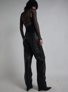 Vintage 1980s Black Leather Trousers