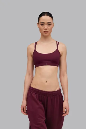 V_SCULPT® STRAPPY SPORTS BRA - Burgundy