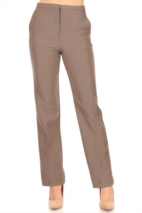 Women's Casual Straight Woven Dress Pants for Office Work