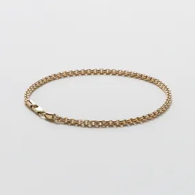 Yellow Gold Box Chain Bracelet - Polished 2.6mm